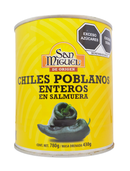 Chiles Poblanos enteros, San Miguel, 780 g