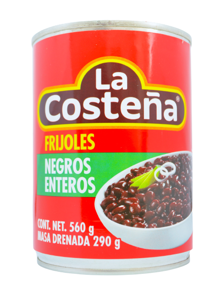 Frijoles negros enteros, La Costeña, 560 gr