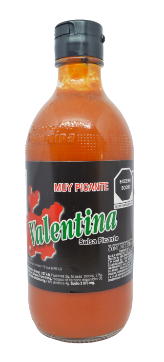 Salsa Valentina (etiqueta negra - Extra Picante), 370 ml