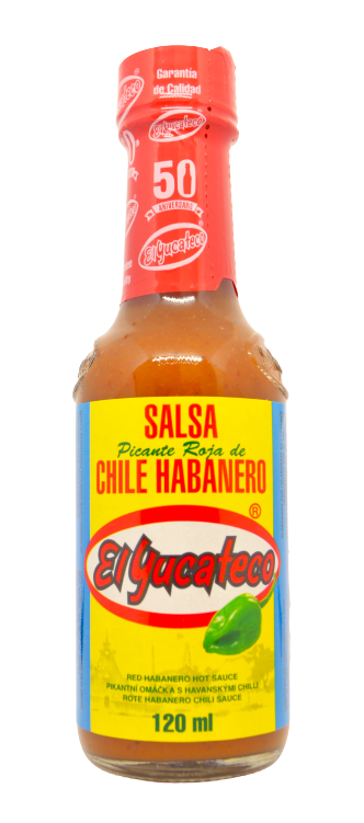 Salsa de Habanero roja, El Yucateco, 120 ml